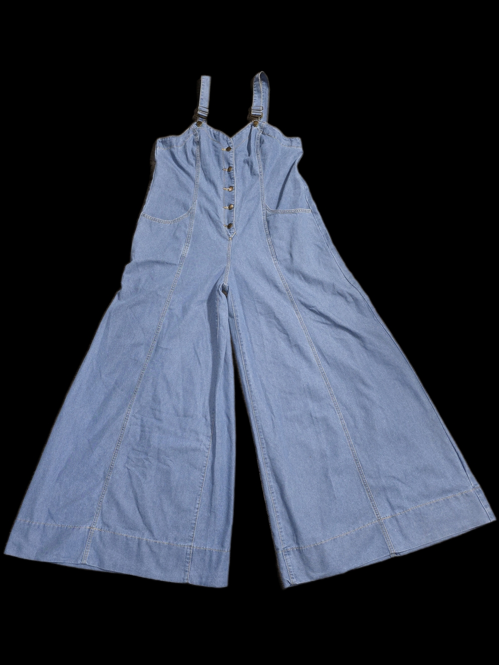SHEIN Curve Blue Denim Wide-Leg Corset Jumpsuit Sz 1X - Picture 4 of 13